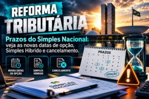 Calendário com datas marcadas sobre mesa de escritório, representando os novos prazos do Simples Nacional