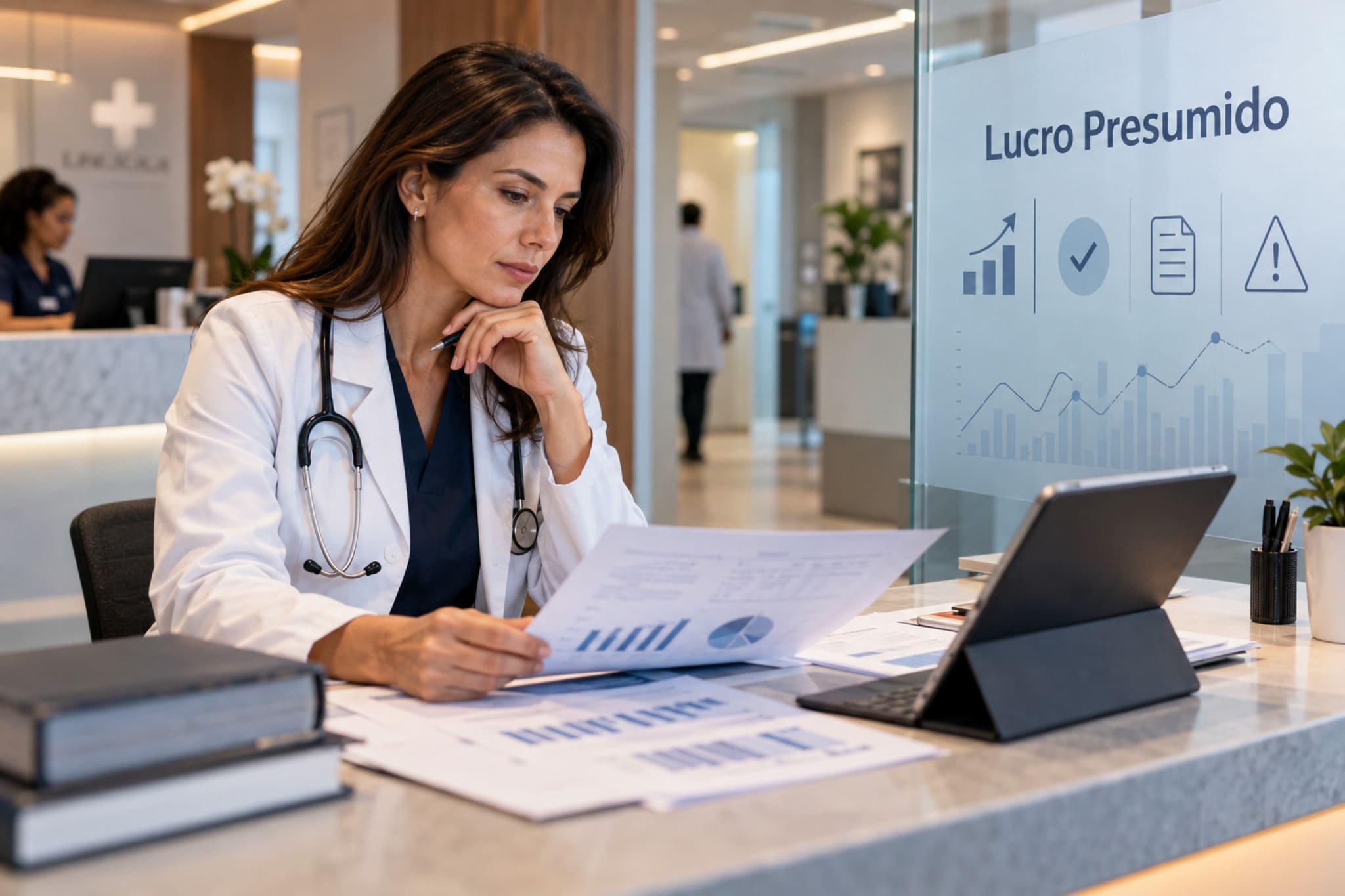 Lucro presumido clínica médica: simulação de imposto com CBS e IBS